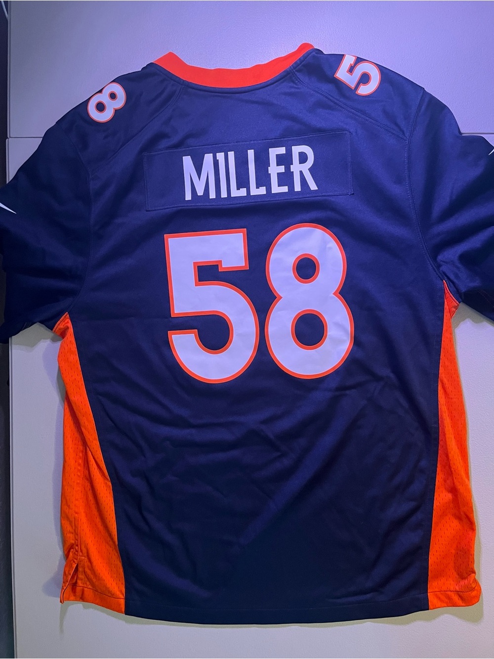 Nike Denver Broncos Jersey Von Miller #58 NFL Navy Orange XL - Picture 3 of 9